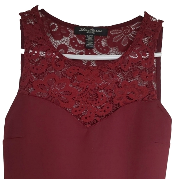Streetwear Society Burgandy lace tank top size S/P/C - Picture 2 of 8